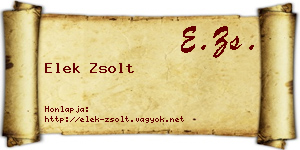 Elek Zsolt névjegykártya
